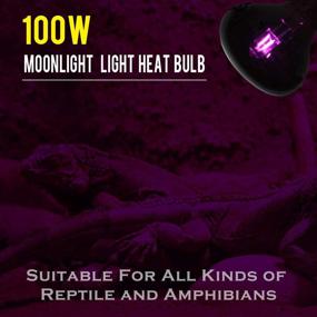 img 1 attached to 🔦 Aomryom 100W Basking Spot Infrared Night Heat Lamp Moonlight Heat Bulb, Ideal for Reptiles & Amphibians, Pack of 2