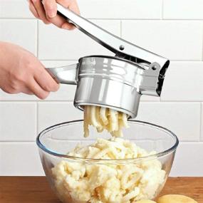 img 2 attached to 🥔 Haolide Stainless Steel Potato Ricer with Interchangeable Ricing Discs - Large 14.5oz Capacity for Smooth Mashed Potatoes, Fruits, Vegetables, and Baby Food - Silver