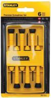 🔧 набор прецизионных отверток stanley tools из 6 штук в черно-желтом цвете логотип