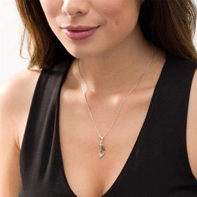 img 3 attached to 🔥 Caperci Stunning Two-Tone Sterling Silver CZ Flame Gemstone Pendant Necklace, 18''