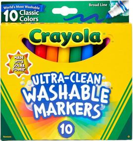 img 4 attached to 🖍️ Фломастеры Crayola Ultra Clean для детей, толстый наконечник, классические цвета, 10 штук: Беспорядок-Бесплатное Развлечение с раскраской