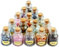 💎 sunyik 9 mini gemstone bottles chip crystal healing tumbled gemstones reiki wicca stones set logo