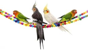 img 4 attached to 🌈 Colorful Rainbow Bridge Wooden Ladder: Perfect Bird Toys for Parrots, Macaws, African Greys, and More!