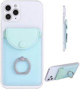 img 4 attached to 📱 FRIFUN Credit Card Holder with Ring Stand and RFID Blocking - Stick-on Phone Wallet for Most Smartphones - Ultra-Slim and Secure (Finger Ring Mint)