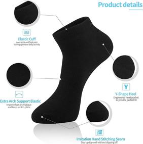 img 3 attached to Cooraby 16 Pairs Mens Low Cut Ankle Socks for Athletics and Running │ Breathable and Comfortable