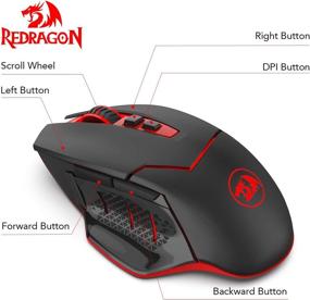 img 2 attached to 🖱️ Redragon M690-1 Wireless Gaming Mouse: DPI Shifting, 2 Side Buttons, 2400 DPI, Ergonomic Design, 8 Buttons - Black