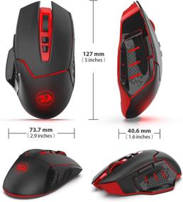 img 3 attached to 🖱️ Redragon M690-1 Wireless Gaming Mouse: DPI Shifting, 2 Side Buttons, 2400 DPI, Ergonomic Design, 8 Buttons - Black