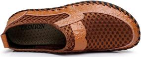 img 2 attached to 🐝 Lightweight Breathable Honeycomb Leather in Brown with Enhanced Stitching