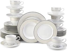 img 3 attached to 🍽️ 40-Piece Mikasa Parchment Dinnerware Service Set