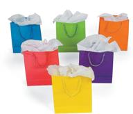 яркие подарочные сумки "fun express neon", набор из 12 штук, высота 9 дюймов: добавьте яркости ваших подарков! логотип