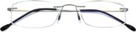 👓 blue light blocking rimless readers: anti glare filter eyeglasses for men and women, lightweight and effective for reading logo