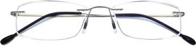 img 4 attached to 👓 Blue Light Blocking Rimless Readers: Anti Glare Filter Eyeglasses for Men and Women, Lightweight and Effective for Reading