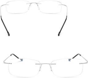 img 1 attached to 👓 Blue Light Blocking Rimless Readers: Anti Glare Filter Eyeglasses for Men and Women, Lightweight and Effective for Reading