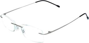 img 3 attached to 👓 Blue Light Blocking Rimless Readers: Anti Glare Filter Eyeglasses for Men and Women, Lightweight and Effective for Reading