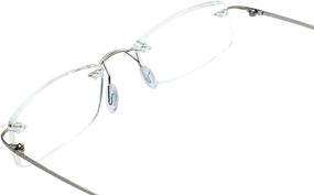 img 2 attached to 👓 Blue Light Blocking Rimless Readers: Anti Glare Filter Eyeglasses for Men and Women, Lightweight and Effective for Reading