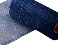 metallic navy blue and royal foil 10 inch x 30 feet deco poly mesh ribbon logo