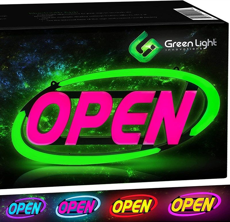 led open sign business super bright 로고