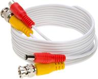 🔌 high-performance 10ft white bnc video power cable/wire for cctv, security camera, dvr, surveillance system - plug & play (white, 10) logo