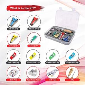 img 3 attached to 🍀 Clover Bias Tape Makers Kit: Single/Double Fold Bias Tape Maker Tool Set with Instructions, Sizes 6MM/12MM/18MM/25MM, Binder Foot, Wooden Awl, Quilt Binding Clips, Foot Press, Sewing Set with Needles