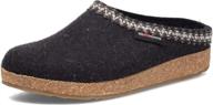haflinger charcoal men's/women's medium shoes: stylish mules & clogs logo