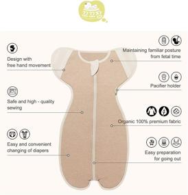 img 3 attached to CCOCCOZAM Swaddle: Organic 100%, Small Size, 7 - 13lbs, Transition Baby Sleep Sack - Best for Comfortable and Secure Baby Sleep