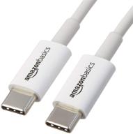 🔌 white usb type-c to usb type-c 2.0 charging cable - 3 feet (0.9 meters) by amazon basics logo