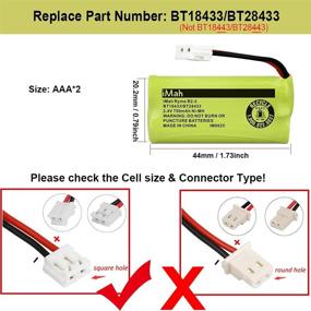 img 3 attached to 🔋 6-Pack iMah BT18433 BT28433 2.4V 750mAh Ni-MH Battery Pack for Enhanced Compatibility with AT&amp;T, VTech Cordless Phone Models - CS6219, CS6229, DS6301, DS6151, DS6101, BT184342, BT284342, BT-1011, BT-1018, BT-1022, BT-1031