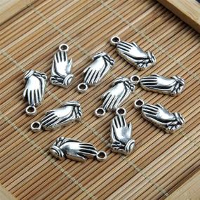 img 1 attached to 🙏 120-Piece Antique Silver Religious Prayer Charms: Praying Hands Pendants Bulk for Bracelets & Jewelry Making