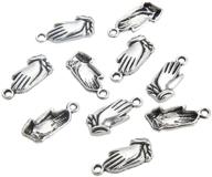 🙏 120-piece antique silver religious prayer charms: praying hands pendants bulk for bracelets & jewelry making logo