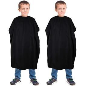 img 4 attached to Waterproof Kids Haircut Barber Cape for Salon and Home - Adjustable Snap Closure, Styling Apron, 47.3 x 31.5 Inch (Classic Pattern)