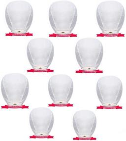 img 1 attached to 🏮 20 Pack Chinese Handmade Lanterns ECO Fully Assembled, Fully Biodegradable - Ideal for Birthday, Wedding, Anniversary, Funeral, Memorial Events (M 20, White)