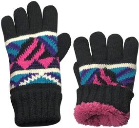 img 1 attached to 🧣 Fashionable Knitted Fuchsia Accessories for Girls aged 9-12: NIce Caps Collection