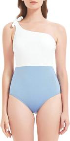 img 4 attached to Annbon Swimsuit Shoulder Bowknot Bathing