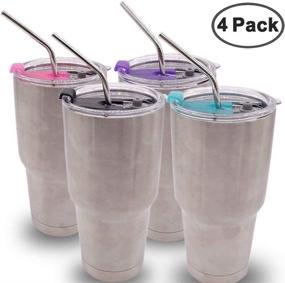 img 3 attached to 🥤 IHUIXINHE Tumbler Replacement Lids - Spill Proof & Straw Friendly (Double Hole, 30 OZ) - Compatible with Rambler and Ozark Trail