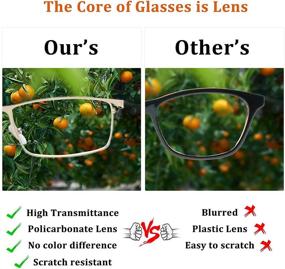 img 1 attached to Men's Blue Light Blocking Reading Glasses - Full Metal Frame, Anti-Fatigue Readers (Set of 2, Gold & Gun-Gray)