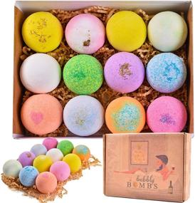 img 1 attached to 🛁 12 Bath Bomb Balls Gift Set for Bubble Spa Bath, Shea & Coco Butter Moisturizer, Ideal for Loved Ones – Wife, Girlfriend, Mother's Day, Christmas, Wedding.