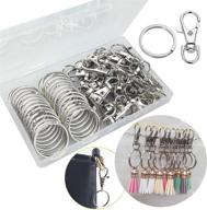 🔑 pack of 60 premium swivel lanyard snap hook with key rings - metal lobster clasp keychain hooks for crafting lanyards logo