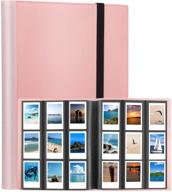 432-pocket photo album for fujifilm instax mini camera, polaroid camera, instax mini 11 90 70 9 8+ 8 liplay, polaroid snap snaptouch pic-300 z2300 instant camera (pink) logo