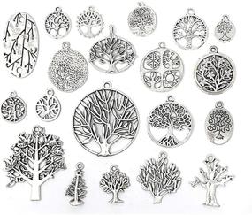 img 3 attached to 🌳 JIALEEY 35 PCS Mixed Tree of Life Charms: DIY Necklace, Bracelet Making, Antique Silver & Bronze Tones