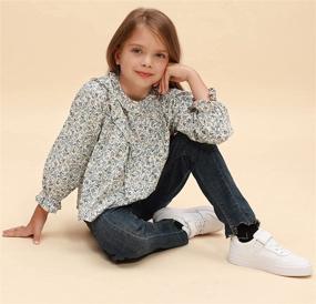 img 3 attached to Sleeve Floral Toddler Ruffle Blouse Apparel & Accessories Baby Boys