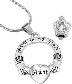 img 2 attached to 👑 Forever in My Heart Crown Heart Ash Urn Pendant Necklace - Eternaloved Cremation Jewelry