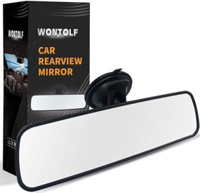img 4 attached to Wontolf Universal Rearview Mirror with Suction Cup for Car Truck SUV Boats - Anti-glare RearView Mirror for Interior, 9.76 inches (248mm)
