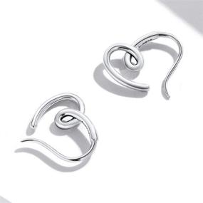 img 2 attached to 💖 BISAER Love Heart Earrings: Stunning 925 Sterling Silver Hoops for Women & Girls