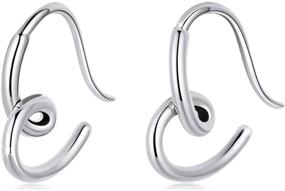 img 4 attached to 💖 BISAER Love Heart Earrings: Stunning 925 Sterling Silver Hoops for Women & Girls