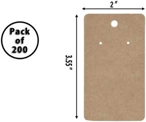 img 3 attached to 🎁 HUAPRINT Earring Card Holder 200 Pack - Brown Kraft Paper Tag for DIY Ear Studs and Earring Packaging