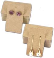 🎁 huaprint earring card holder 200 pack - brown kraft paper tag for diy ear studs and earring packaging logo