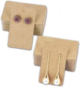 img 4 attached to 🎁 HUAPRINT Earring Card Holder 200 Pack - Brown Kraft Paper Tag for DIY Ear Studs and Earring Packaging