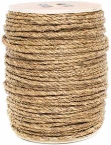 img 2 attached to 🧵 Thick Heavy-Duty Twisted Manila Hemp Rope - 1/4 Inch x 100 Feet