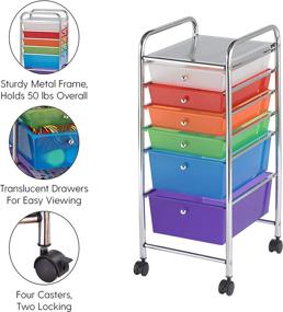 img 1 attached to 🗄️ ECR4Kids ELR-20102 6-Drawer Mobile Organizer, Various Colors