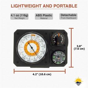 img 1 attached to Enhance Your Vehicle with the Sun Company Navigat'r 6 - A Six-Function Dashboard Instrument for Car and Truck: Altimeter, Barometer, Ball Compass, Thermometer, LED Light, Signal Mirror